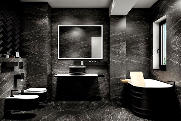 siyah modern banyo dekorasyon