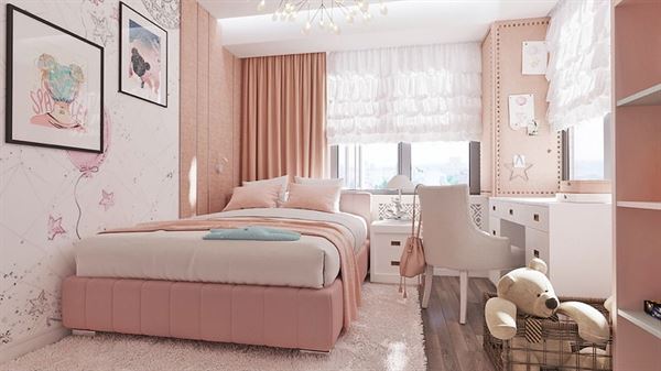 pembe yatak odası dekorasyon