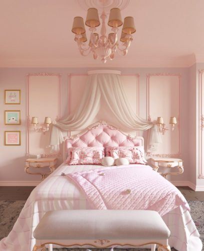 pembe yatak odası dekorasyon