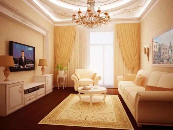 klasik mobilyalı oturma odası dekorasyon