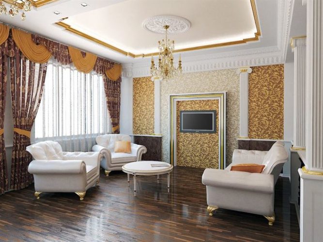 klasik mobilyalı oturma odası dekorasyon
