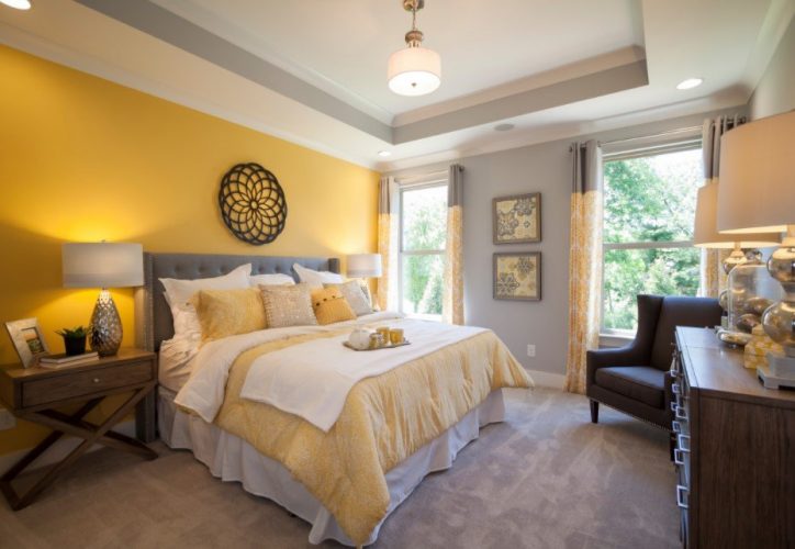 Sarı Renk Yatak Odası Dekorasyon